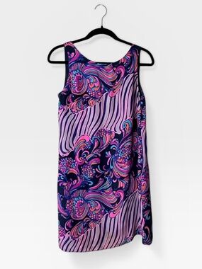 Alice & Trixie Colorful Psychedlic Silk Shift Sleeveless Mini Dress Small (0)